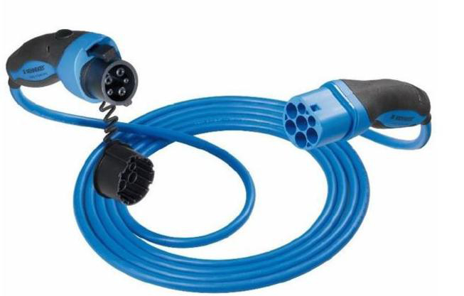 Laddkabel Mode3 7,4kW Typ2 till Typ1, 32A, 7,5m DEFA