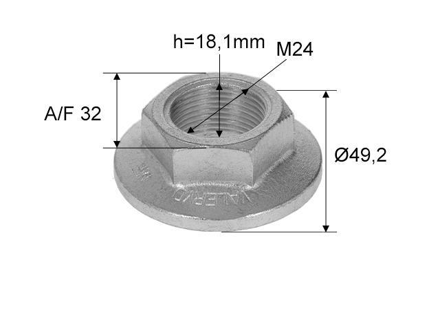 Flänsmutter Universal M24x1,5 Valeryd