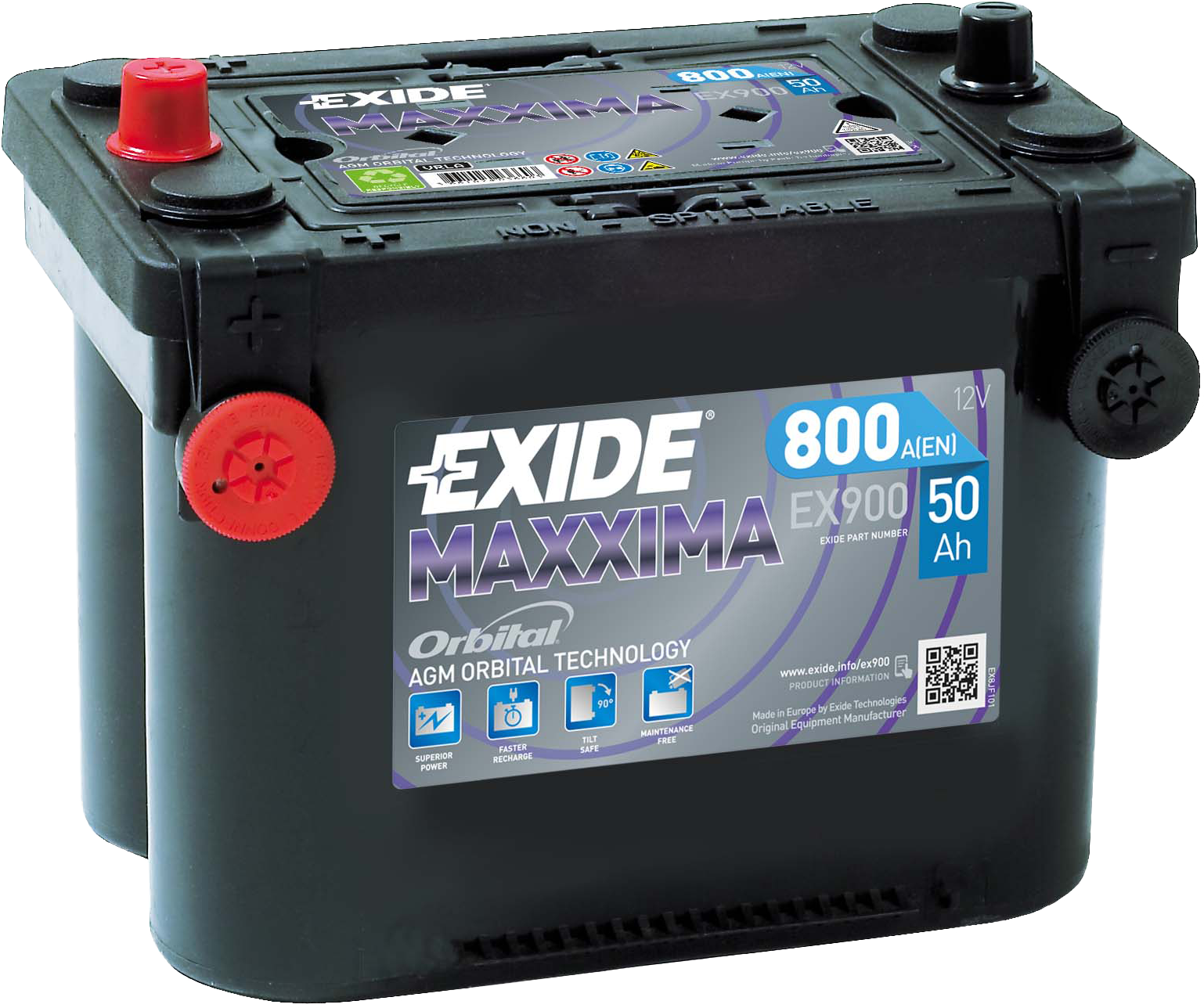 Exide Maxxima EX900 50 Ah - Bilbatteri | Startbatteri - Fiat - Freemont