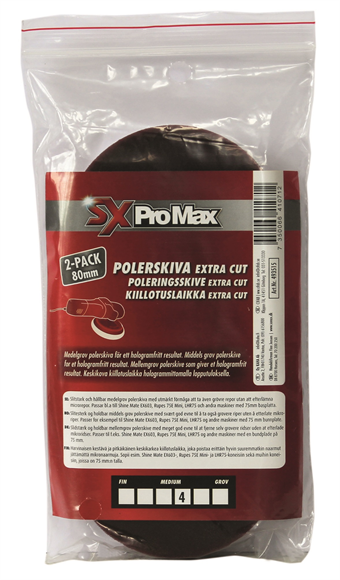 SXProMax Skumrondell Hex Medelgrov 80 mm - Extra Cut 2-pack