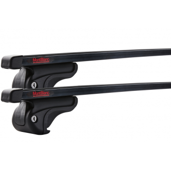 MontBlanc Activa Steel 230170 - Komplett takräcke för Takreling 125 cm - Svart 2-pack