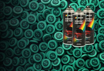 20 % rabatt på<br>spraylakk fra MOTIP