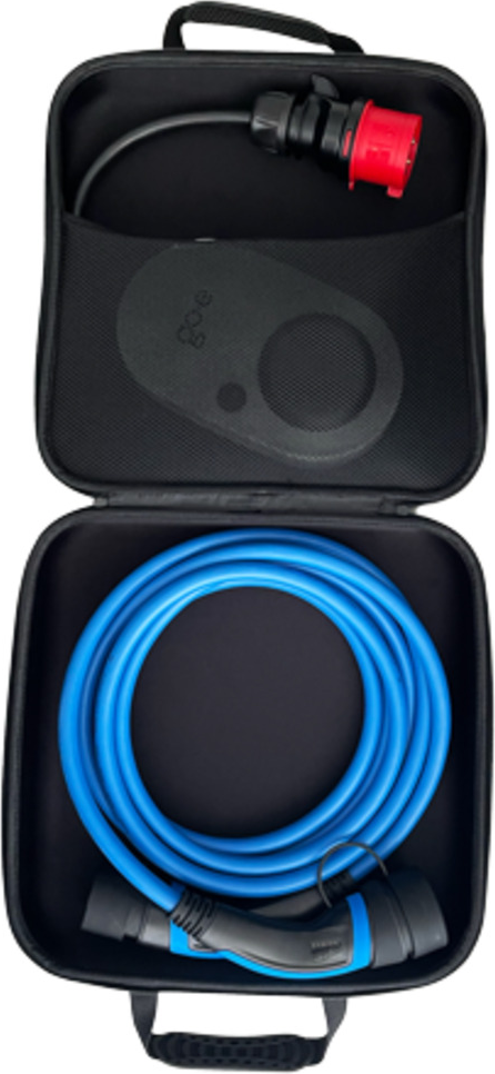 Go-e case med laddare och kabel